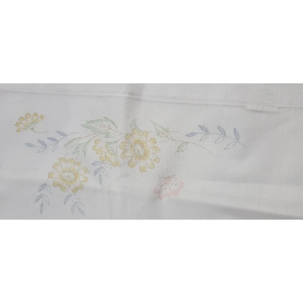 Vintage Emboidery 2 Sets Of Pillows Cases And Scarf, Un Sewn cross stitch